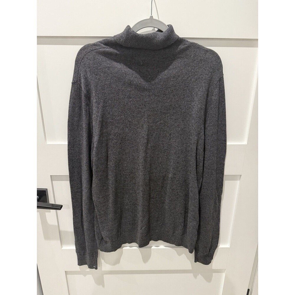 Topman  Gray Tipped Roll Neck Sweater Turtleneck Cozy Pullover Men's L